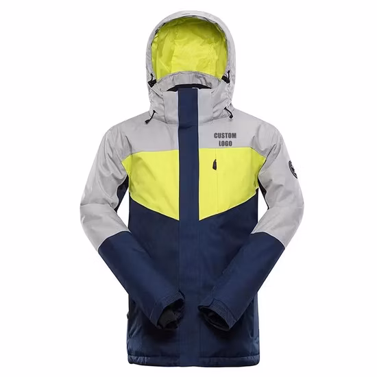 Jaquetas impermeáveis ​​à prova de vento montanha com capuz ao ar livre jaqueta de esqui masculina personalizada desgaste de neve